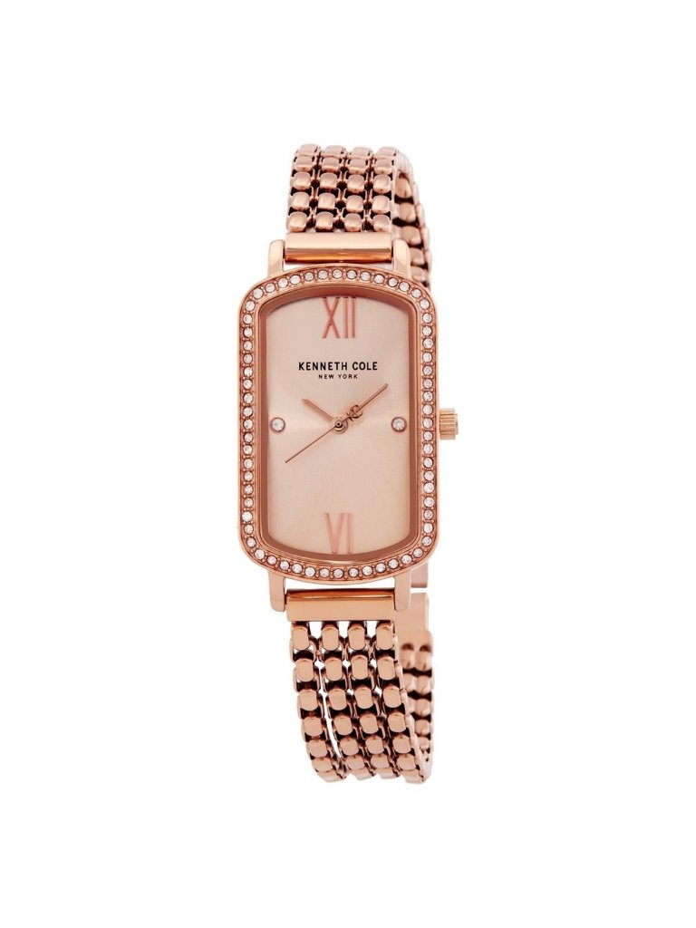 Nwt Kenneth Cole New York Quartz Crystal Rose Gold Dial Ladies Watch